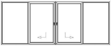 Középről kétirányba tolható erkélyajtó