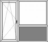 Bukó-nyíló erkélyajtó fix ablakkal és tömör parapettel (19)